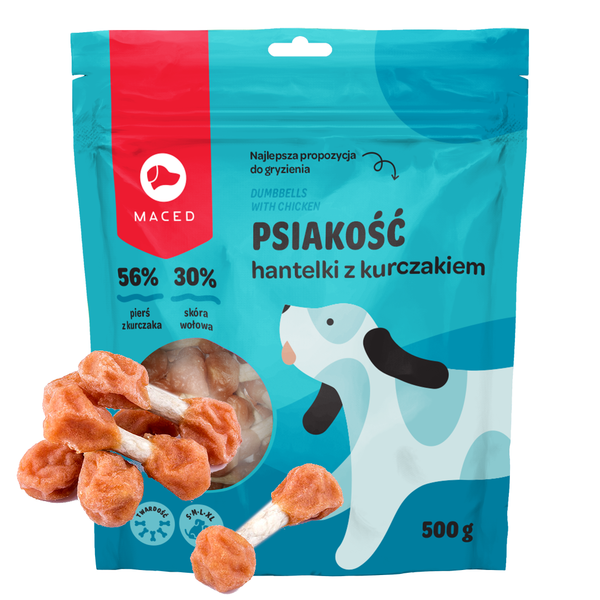 Maced Hantelken KnÖChel MIT HÜHnchen 500G Leckerli FÜR Hunde-image