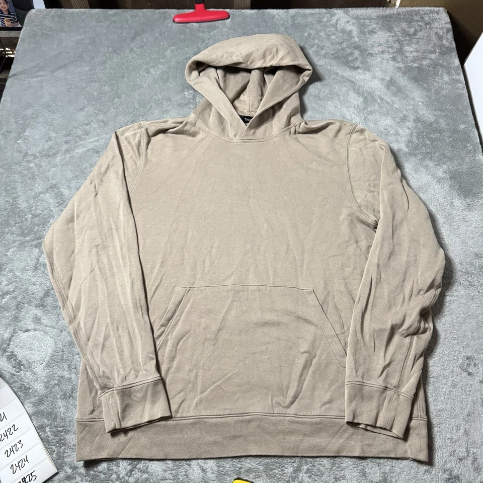 Theory Mens XL Loft Hoodie Beige Stone $195 MSRP Casual Outdoor Performance - Image 2 of 4