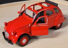 CITROEN 2 CV / ENTE MODELLAUTO NEU ,  VON WELLY , 1 : 38 , VERDECK OFFEN , ROT