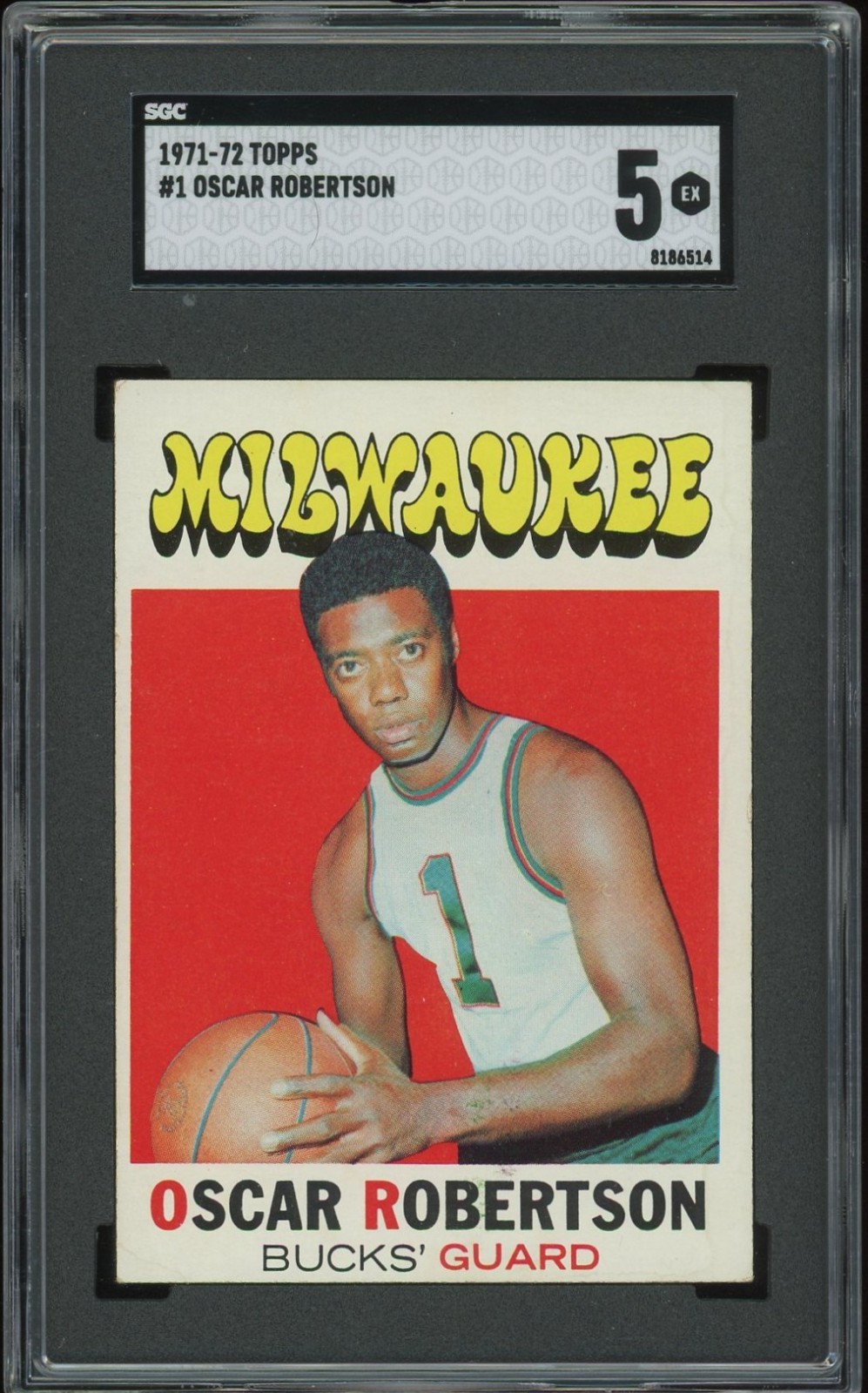 1971 Topps #1 OSCAR ROBERTSON Bucks SGC 5 EX