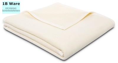 Kuscheldecke 150x200 cm Baumwolle Wohndecke weich warm Biederlack uni creme 1b