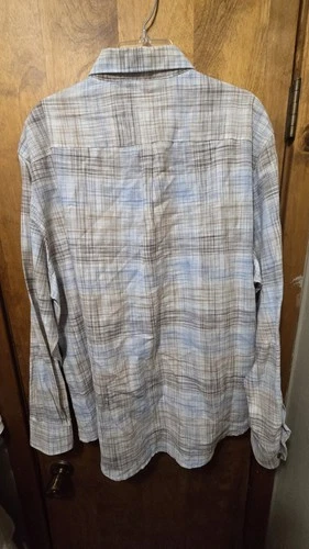NWT Tasso Elba Island Mens Plaid Button Down Shirt Linen Blend 2XL MSRP $59.50 image 2