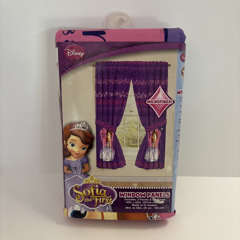 Disney Sophia The First Curtains Drapes Window Panels 42” X 63”.  NIP