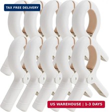 10 Pack Large Beach Towel Clips for Beach Chairs White Towel Holder Clothes Pins