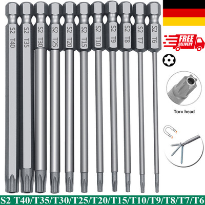 11PCS Torx Security Bit Set Magnetic Screwdriver Bits T6-T40