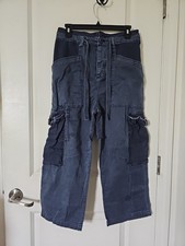 Free People Blue Zion Harem Blue Cargo Pants Size Small