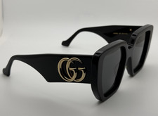 Gucci GG0956s Women Sunglasses Black Oversized Square Frame Gray Lenses