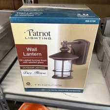 Patriot Lighting Outdoor Wall Lantern Oil Rubbed Bronze Seeded Glass Tree House