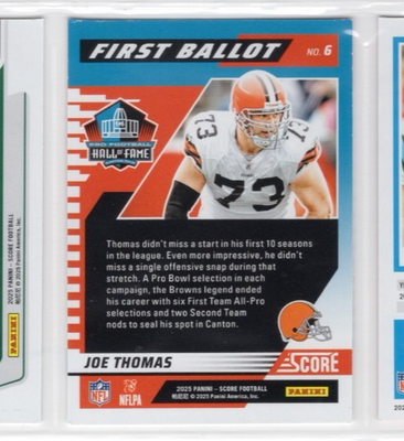 2025 Panini Score First Ballot - Joe Thomas #6 | eBay