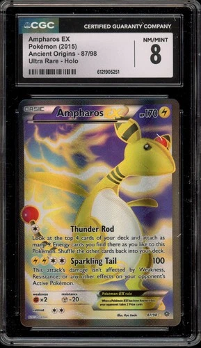 Pokemon Ampharos EX XY Ancient Origins Full Art #87 CGC 8
