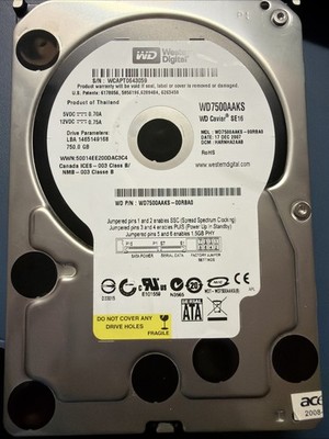 WD7500AAKS-00RBA0  parts for data recovery, ersatzteile