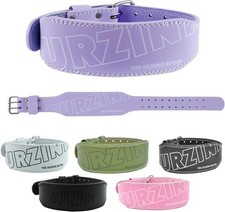 9 mm Leather Weight Lifting Belt for Men and Women with 4 Inches Wide Padded ...