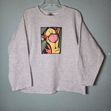 VTG Disney Store Winnie the Pooh Tigger Sweatshirt Mens Large Light Grey