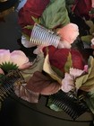 silk hair flowers set of 12 pink  burgundy dance wedding flamenco Spanish — photo 5