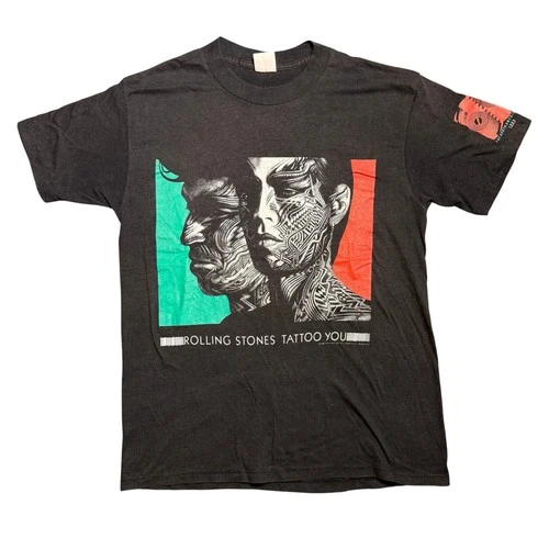 Rolling Stones Tattoo You Tour Shirt Black Sing 1980s vintage concert t-shirt, vintage, single stitch, B+ condition