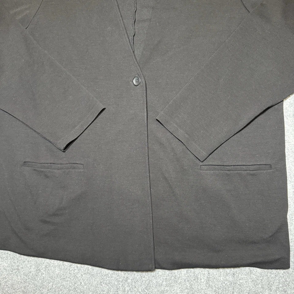 Chaqueta Blazer Mujer Eileen Fisher 3X Clásica Diseñadora Elastizada Comodidad 1 Botón Foto 2 de 4