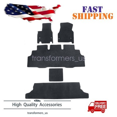 2017-2025 For Chrysler Pacifica Voyager Front-Rear Velour Floor Mats Carpet Blk