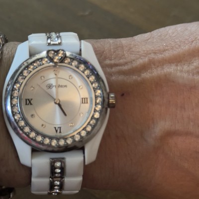 Brighton Dana Point White Link Watch with Swarovski Crystals Brighton Dana Point white link watch | eBay main image 2