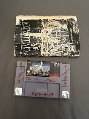 Sid Meier's Civilization (Super Nintendo SNES) Copied Manual Tested