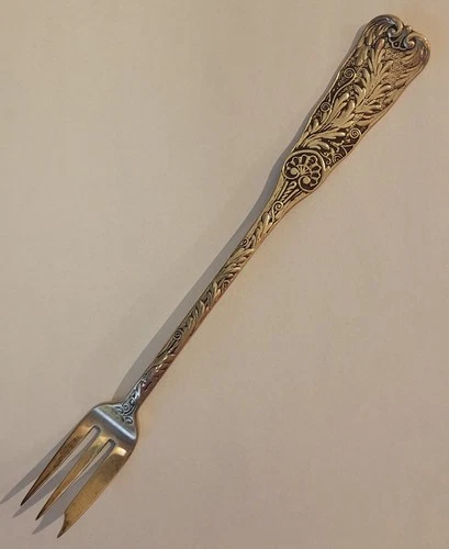 Gorham St Cloud Sterling • 3‑Tine Dessert/Pastry Fork • Antique Silver Flatware