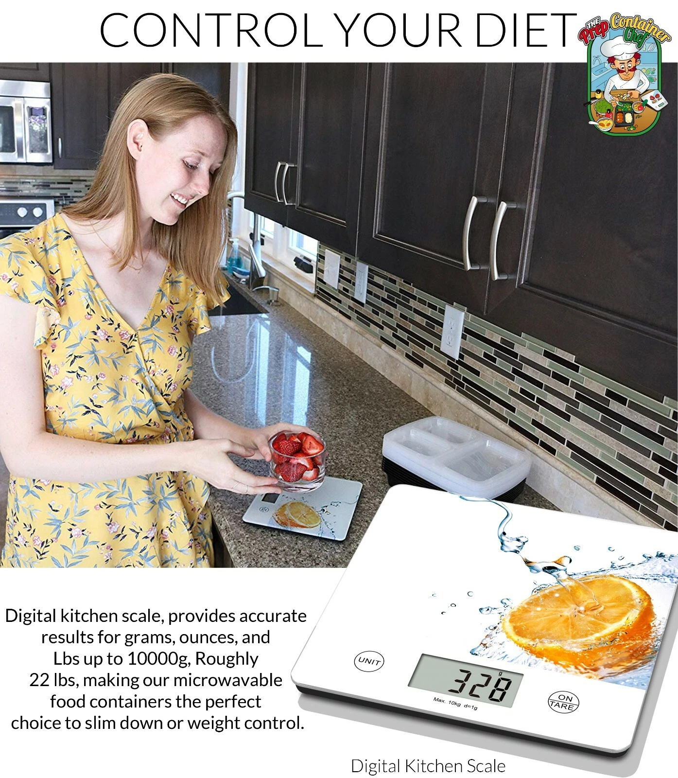 Digital Kitchen Scale, Multi function Nutrition Food Scale. Precision Measuring.