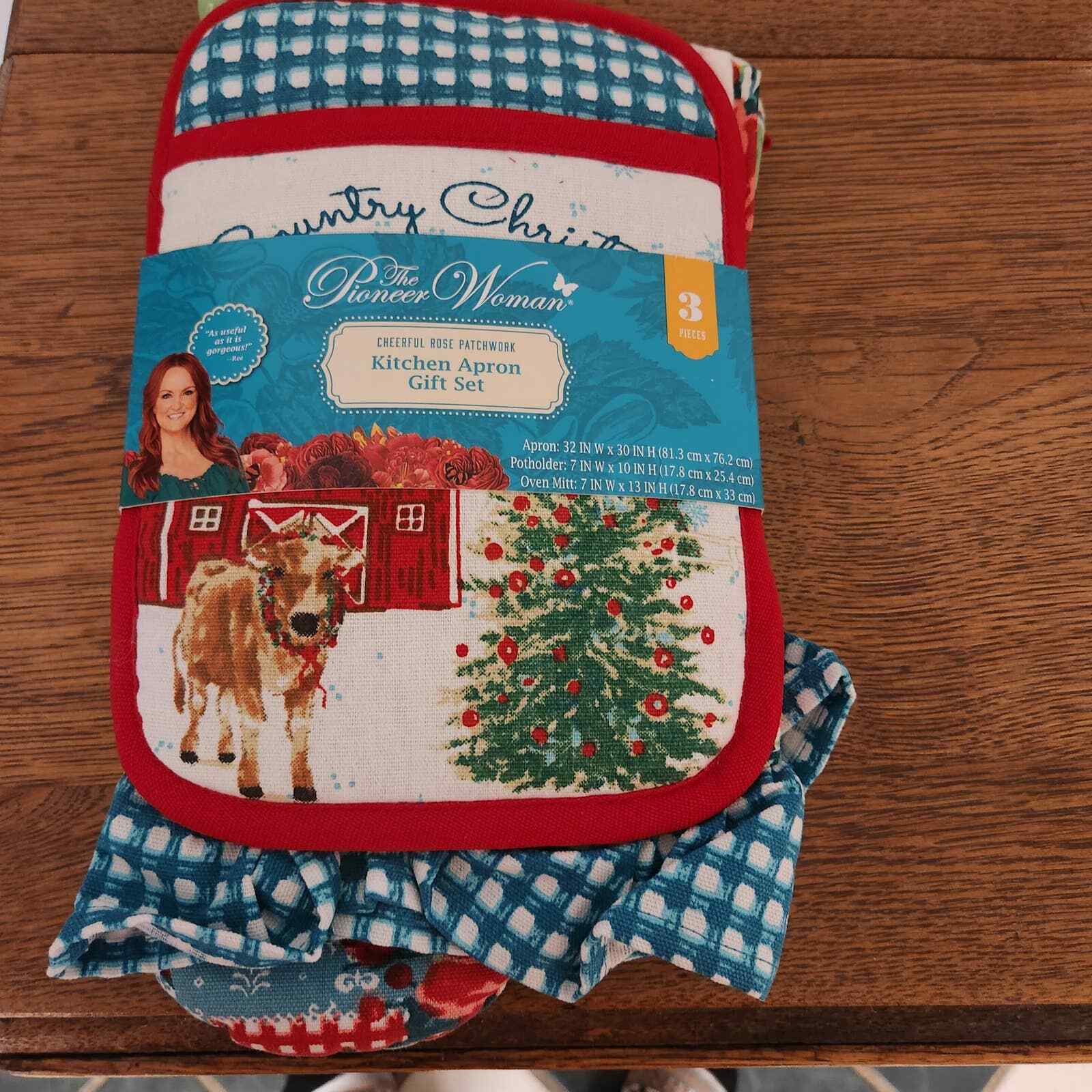 The Pioneer Woman cheerful Rose Kitchen Apron Gift Set NIP eBay