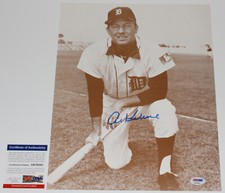 AL KALINE DETROIT TIGERS SIGNED AUTHENTIC 11x14 PHOTO C w/COA MLB HOF MR. TIGER