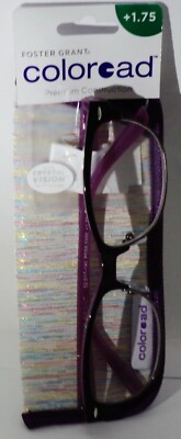 FOSTER GRANT Crystal Vision READER Eye Glasses CLEO PRP Premium Frame +1.75