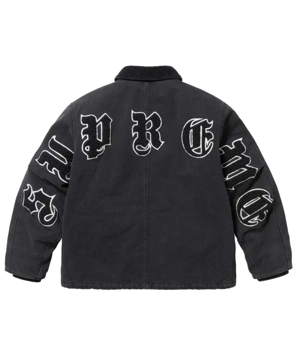 Veste en toile de travail Supreme Old English Logo noir   Taille L
