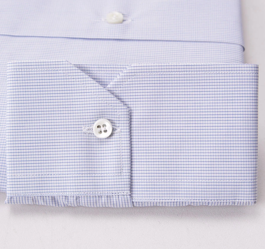 Новый $375 SARTORIA PARTENOPEA белое небо графический чек хлопковая рубашка 19 x 38 - Изображение 2 из 4