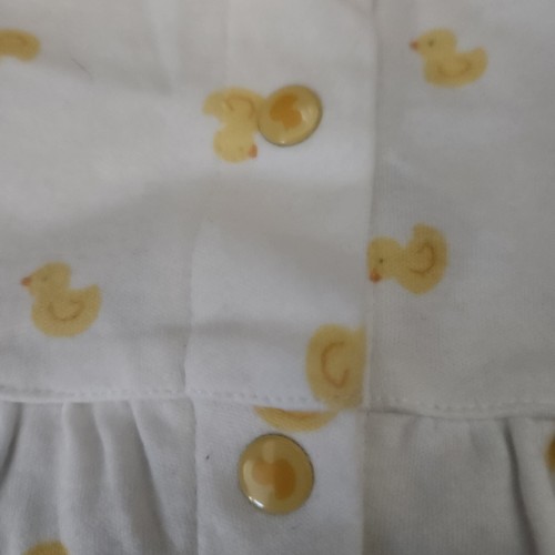 VTG Carter’s Baby Girl Dress Duckies Yellow White Short Sleeves Size 6 9 Months - Picture 4 of 8