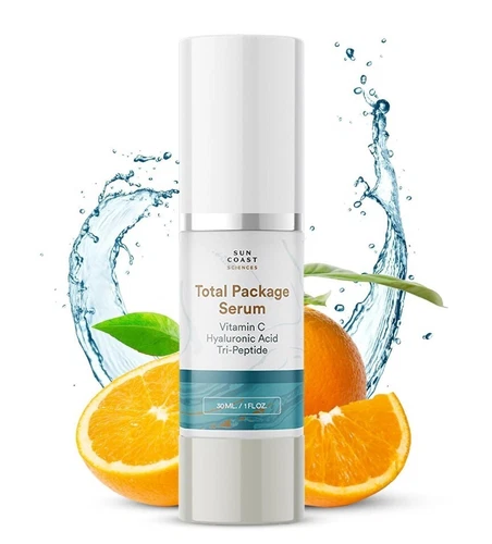 Sun Coast Sciences Total Package Serum Vitamin C Hyaluronic Acid Tri-Peptide 1oz