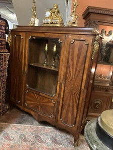 ANTIQUE FRENCH LXV STYLE KinGwood Figural BRONZE DECORATIONS,19TH C. Vitrine