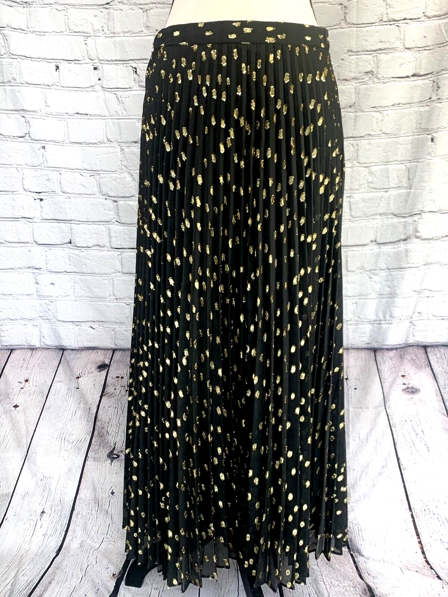 Pleated dot maxi skirt top