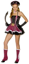Sexy Pirate Cutie Costume, Music Legs 70207, 5 Piece, Size XS, S/M, M/L, XL