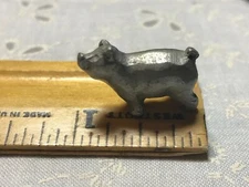 Miniture Vintage Figurine Approx.1" Pewter Pig