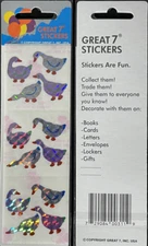 12 Packages of Prismatic Duck Stickers, "Great 7" Sticker Designs, PPZ0503
