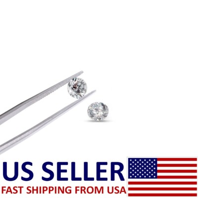 F Color VS1 Clarity 0.10 Ct ROUND PAIR Cut  LAB GROWN CVD Diamond USA SELLER