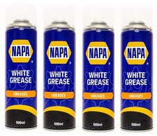 4x NAPA High Performance White Lithuim Grease 500ml Lubrication Spray Aerosol