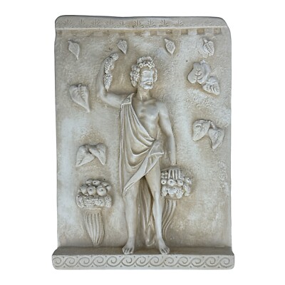 Dionysus Greek Roman God of Wine Relief Cast Stone Greek Wall Sculpture