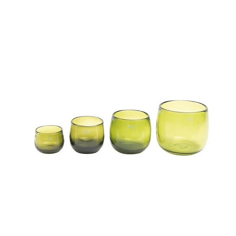 Blumentopf Übertopf Glas mundgeblasen Pott Grün Olive div. Größen - Bild 1 von 4