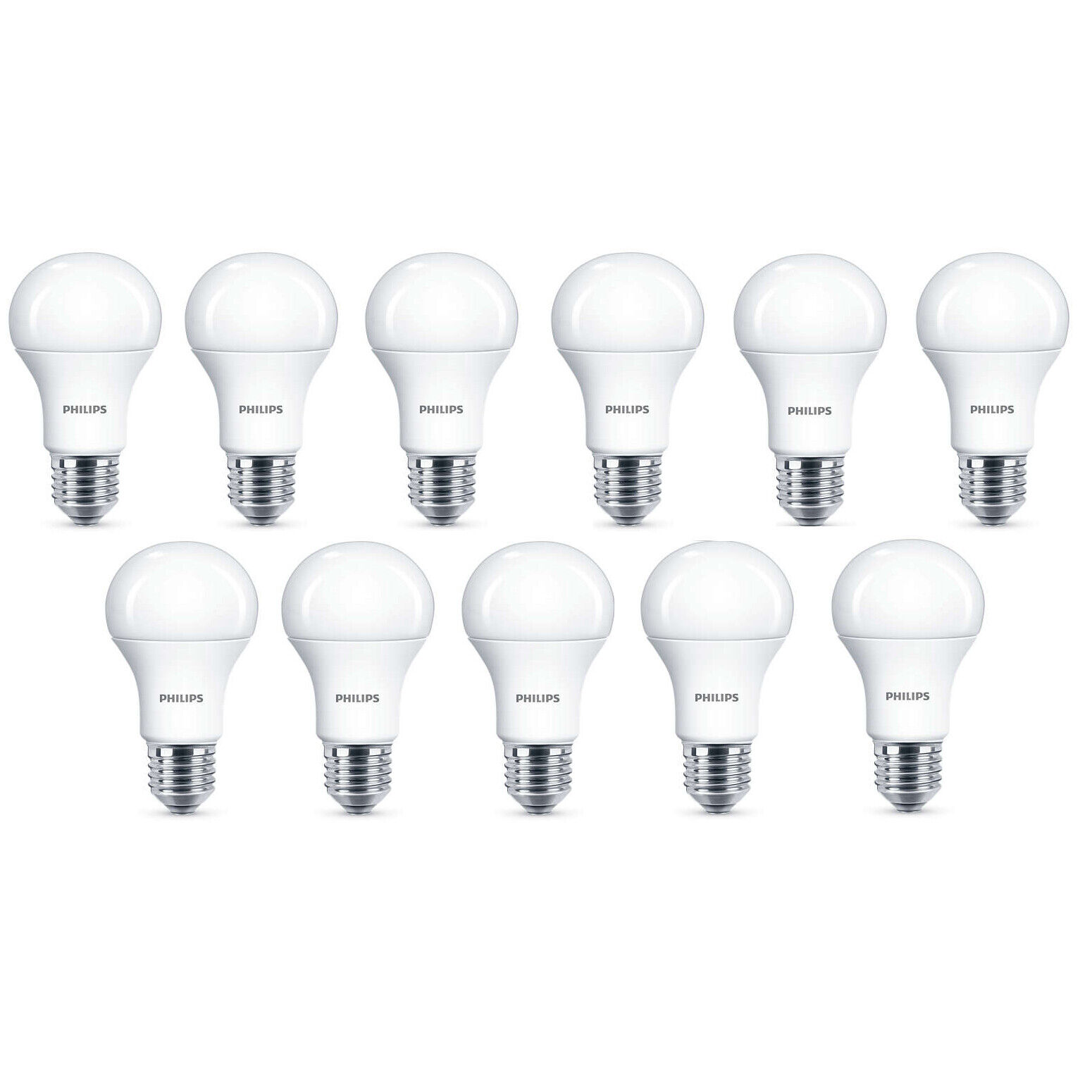 11x Philips LED Frosted E27 75w Warm White Edison Screw Light Bulbs Lamp 1055Lm