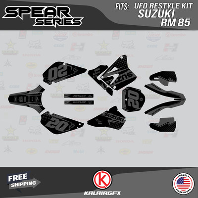 Graphics Kit for Suzuki RM85 (2001-2023) UFO RESTYLE SPEAR-Smoke