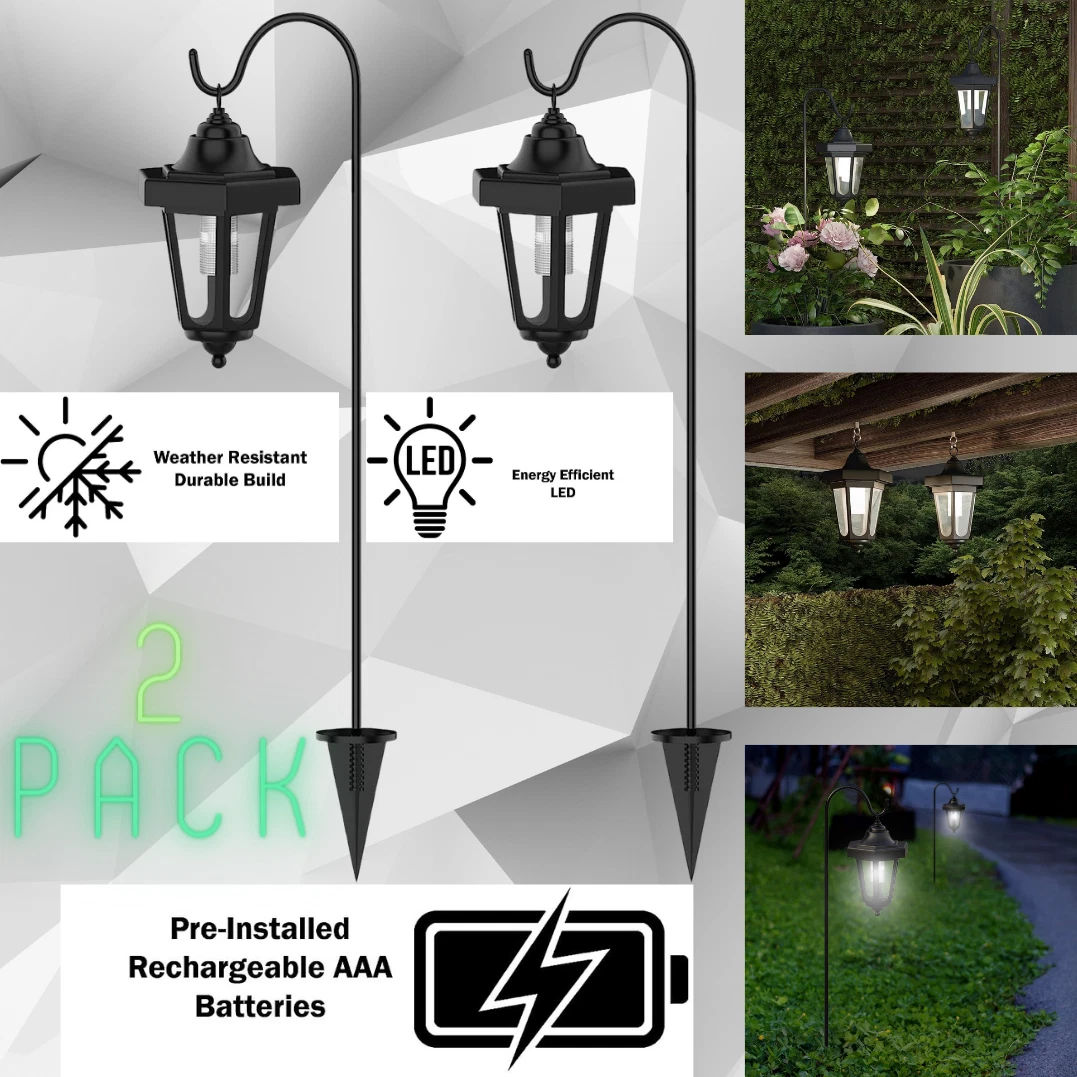 Pure garden solar led on sale hanging coach lanterns