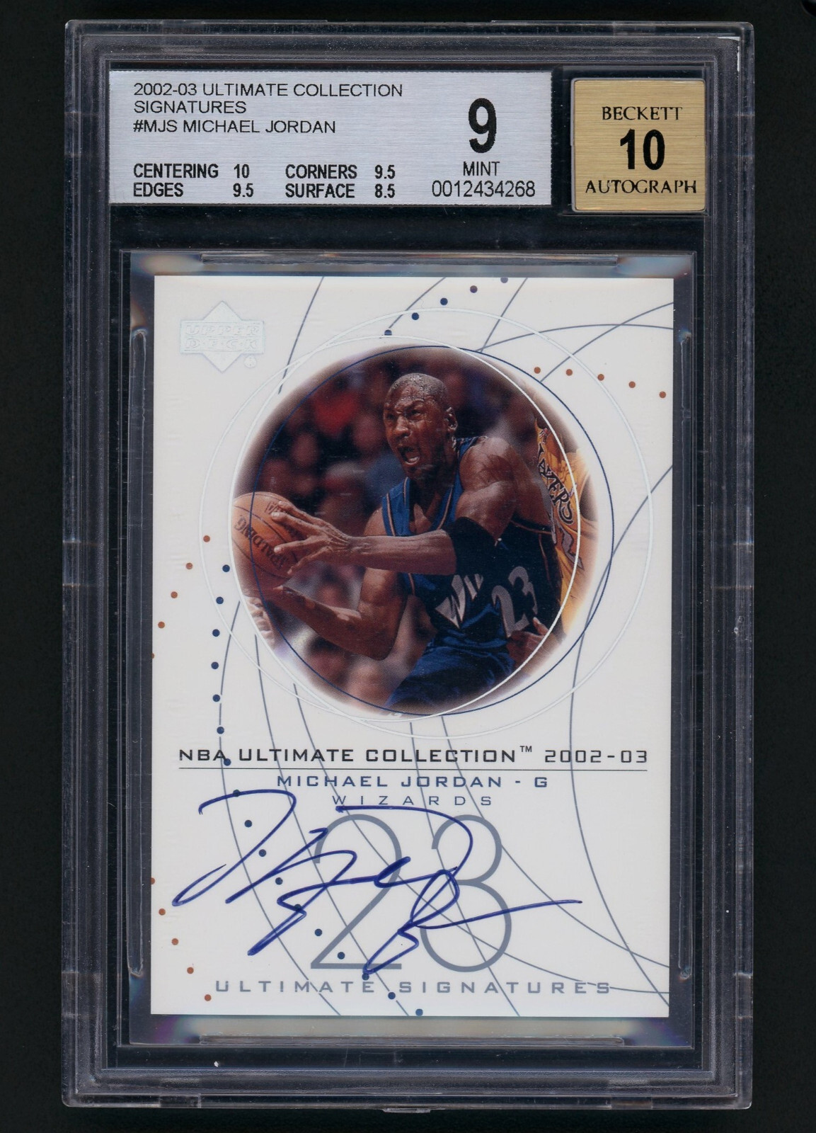 2002 UD Ultimate Signatures Michael Jordan Auto Card BGS 9 Mint/Auto 10 Wizards eBay