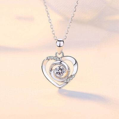 Halskette mit ewigem Herz aus Sterlingsilber für Damen