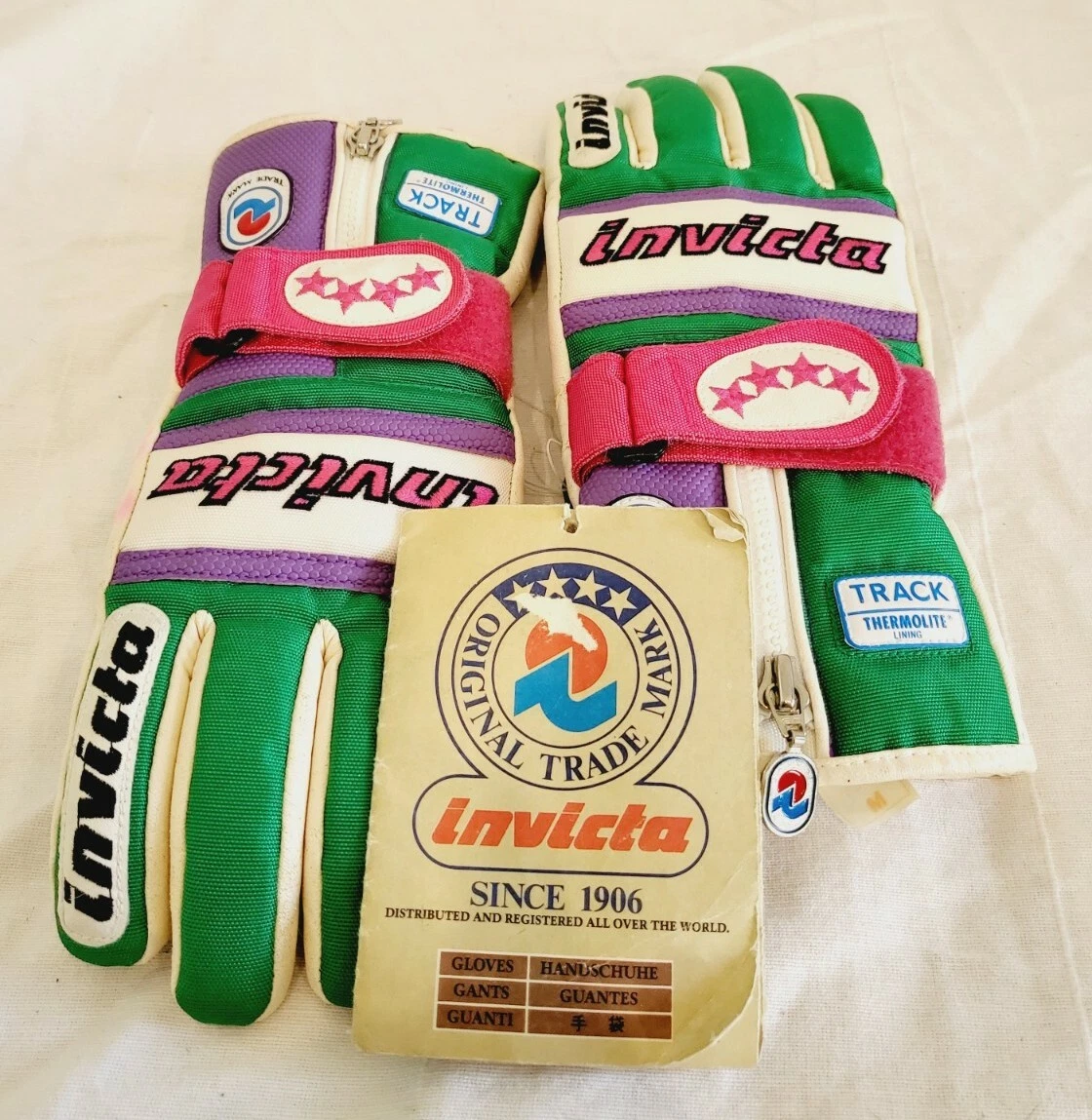 Invicta Snow Ski Track Gloves w/ Thermolite Lining & Flex-Grip ~ Ladies 7 MEDIUM