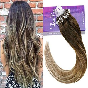 Micro Link Loop Hair Extensions Remy Human Hair Balayage Ombre
