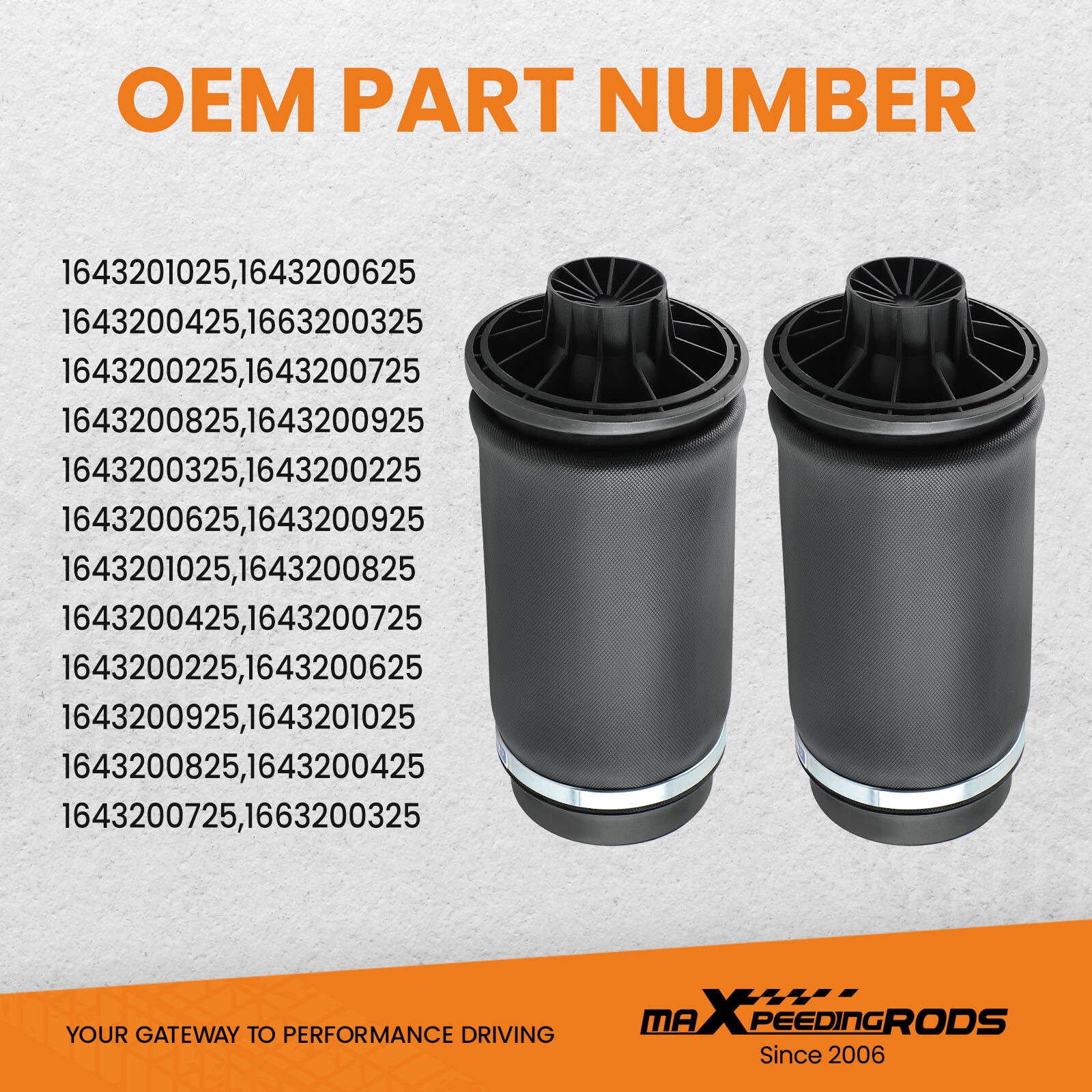 Rear X2 L/R Air Shock Absorber Spring Bag for Mercedes Benz ML500 ...