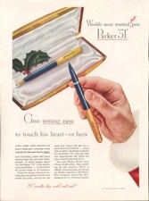 Give writing ease Parker 51 pen ad Santas han...
